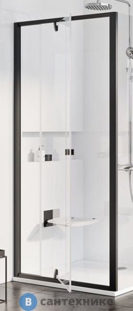 Душевой уголок Ravak Pivot PDOP1-80 черный + транспарент (03G40300Z1) без поддона