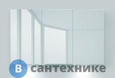 Зеркальный шкаф BelBagno SPC-3A-DL-BL-1200 с нижней подсветкой дверей с тремя распашными дверьми с двусторонним зеркальным полотном, со стеклянными полками, с розеткой и сенсорным выключателем