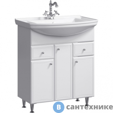 картинка Тумба под раковину Aqwella BARCELONA 77,5 BA0107K (напольная, белый)