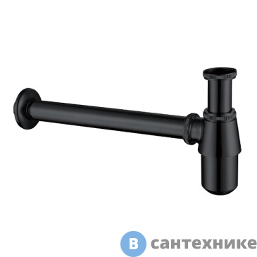 картинка Сифон для раковины ABBER AF0032B чёрный матовый