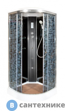 картинка Душевая кабина Deto BM1510 с гм. и эл. Black (100х100х220 см)