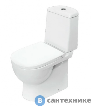 картинка Унитаз с бачком SANITA LUXE BEST SL DM с двухрежимной арматурой, сиденьем из дюропласта, системой soft close, clip up (BSTSLCC04020522)