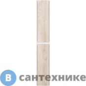 Пенал Dreja SLIM 30 см, универсальный, 2 дверцы, 4 стеклянные полки, белый глянец / дуб кантри (99.0504)