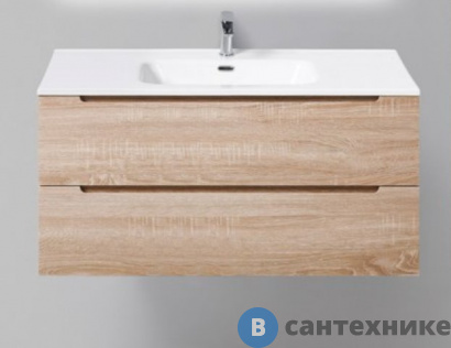 картинка Тумба под раковину BelBagno ETNA-1000-2C-SO-WO-P подвесная с двумя выкатными ящиками, Rovere Bianco