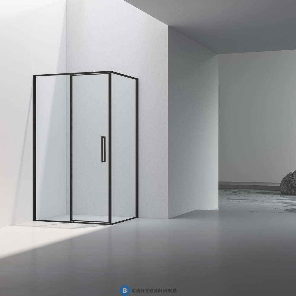 Душевой уголок Vincea Slim 8mm VSR-4SLP9012CLB, 1200*900, черный, стекло прозрачное