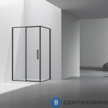 картинка Душевой уголок Vincea Slim 8mm VSR-4SLP9012CLB, 1200*900, черный, стекло прозрачное