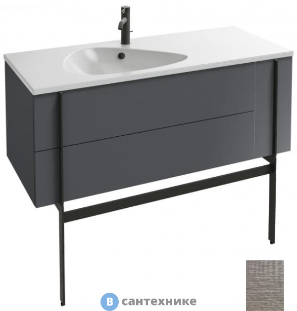 Тумба под раковину Jacob Delafon NOUVELLE VAGUE EB3036-E73 два ящика и одна полка /120/ (фактурный дуб) (без ножек)