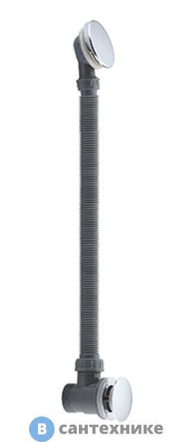 Слив-перелив WasserKRAFT A074 для ванны латунь, хромоникелевое покрытие, ПВХ