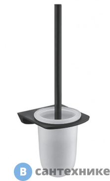 картинка Щетка для унитаза WasserKRAFT Elbe K-7227 подвесная металл, матовое стекло, PVD покрытие