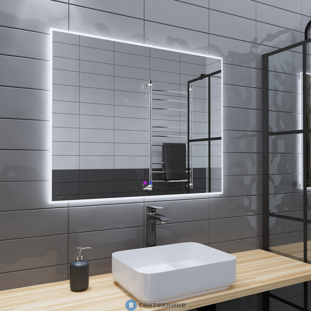 Зеркало Grossman PRAGMA-норма (900*800*45) LED с сенсорным выключателем и подогревом (189080)