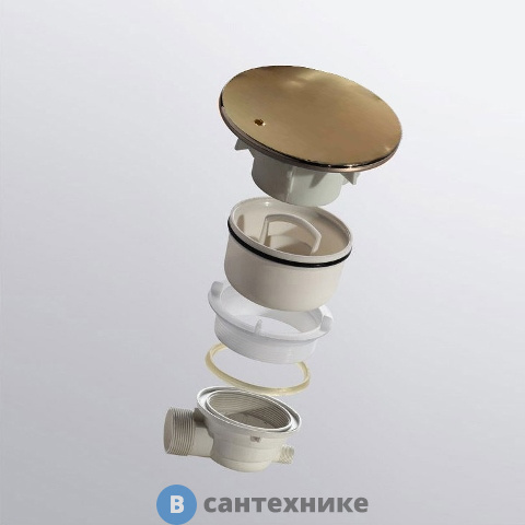 Сифон для душевых поддонов RGW Velplex QYD-01 золото (18241101-06)