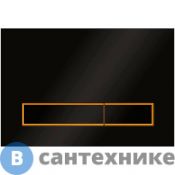 Смывная кнопка Veconi SQUARE DESIGN VFSD003BLG (чёрный матовый, кайма золото)