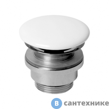 картинка Донный клапан AZZURRA для раковины, с крышкой керамической, белый (PILCE bi)