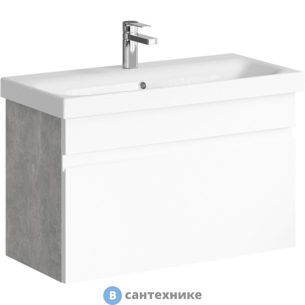 Тумба под раковину Aqwella SMART 80 SRT0108BS (подвесная, бетон светлый)