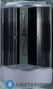 картинка Душевая кабина Niagara NG-7510L black (1200х800х2150) стекло мозайка