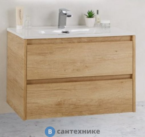 Тумба под раковину BelBagno 71 см KRAFT 39-700/390-2C-SO-RNN подвесная с двумя выкатными ящиками, Rovere Nebrasca Nature