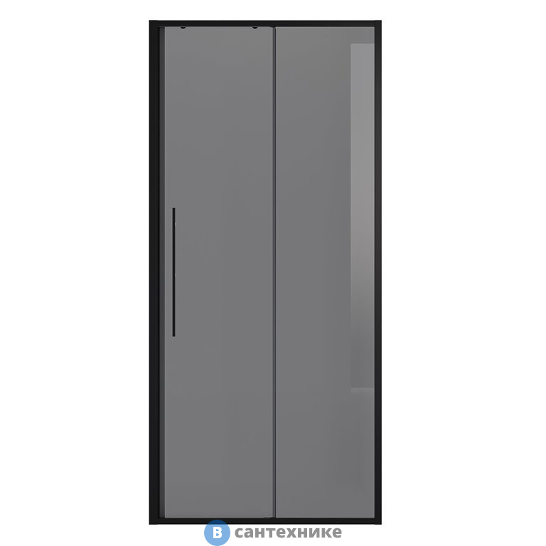 Дверь в нишу Niagara NG-85-10TB (100*195) черный матовый, стекло тонированное