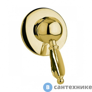 картинка Смеситель Cezares ELITE-DIM-03/24-M встраиваемый, однорычажный для душа, золото, ручки металл