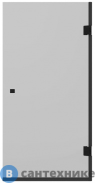 картинка Шторка на ванну STWORKI Ольборг распашная, 70х140, профиль черный матовый, тонированное стекло (583122)