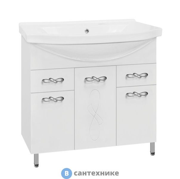 Тумба под раковину Style line Венеция 90 (2 ящика) белый (4650134471410)