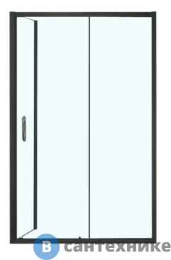 картинка Душевое ограждение AZARIO MILTON 1200*800*2000, без поддона, открывание направо, стекло прозр. 6 мм, профиль чёрный (AZ-ND1131-R 1200 BLACK)