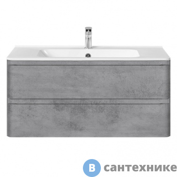 картинка Тумба под раковину Vincea Vico 1000 подвесная, 2 выкатных ящика soft close, Beton (VMC-2V100BT)