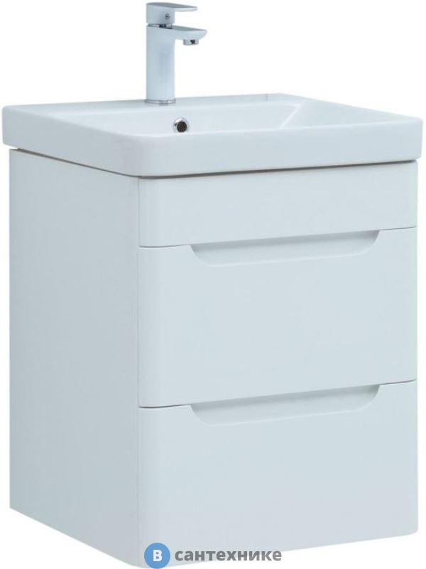 Тумба под раковину Aquanet София 50 2 ящ. белый глянец (274171)
