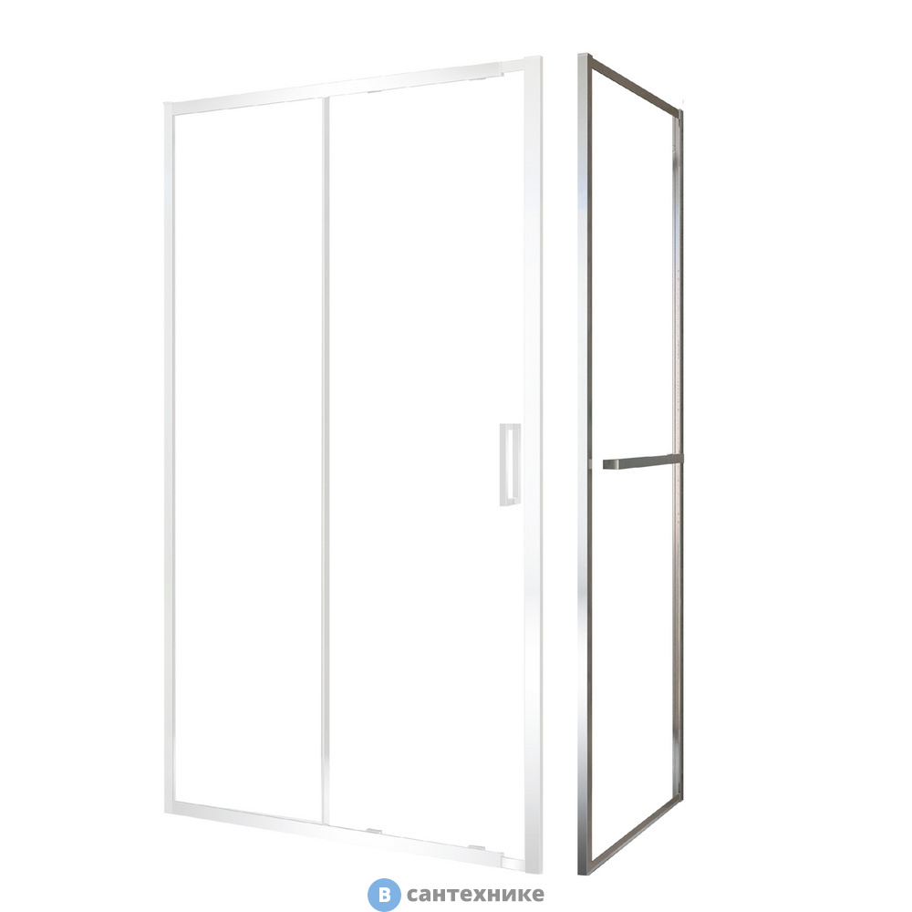 Душевое ограждение Black&White SX720 боковая панель, Chrome, 8 мм, Easy clean (1000х1950), без поддона