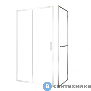 картинка Душевое ограждение Black&White SX720 боковая панель, Chrome, 8 мм, Easy clean (1000х1950), без поддона