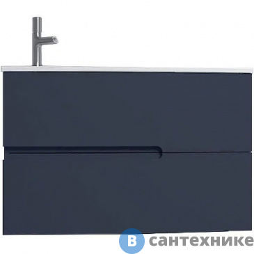 картинка Тумба под раковину Jacob Delafon EB1888RU-G98 Nona с интегрированными ручками, глянцевый темно-синий, 80 см, 2 ящика