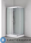 Душевая кабина Loranto CS-5180-13L F, 100*80*215 низкая, белая, прямоугольная, стекло 4 мм, поддон 13 см