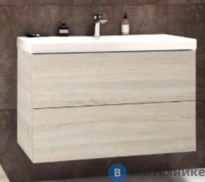 картинка Тумба под раковину Art & MAX AM-Verona-Push-1000-2C-SO-RS-TS подвесная с двумя выкатными ящиками, 1000x450x550