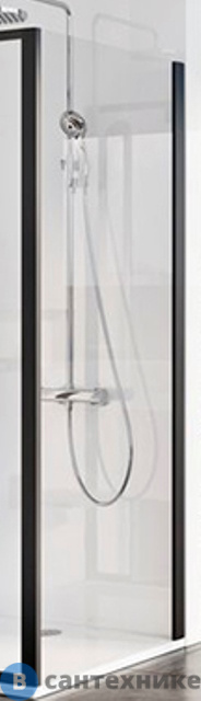 Стенка для душа Ravak PPS-90 черный + транспарент (90G70300Z1)