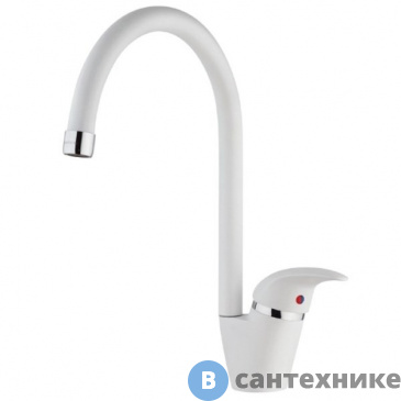 картинка Смеситель Paini 632L570PNLMKM Sicily для кухни, гранит/белый