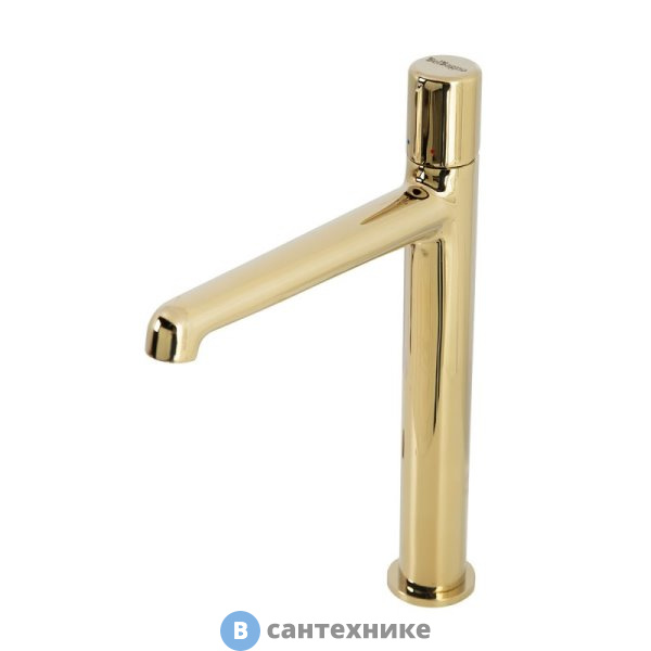 Смеситель BelBagno UNO UNO-LMC-ORO-W0 для накладных раковин, без донного клапана, золото