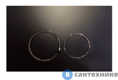 картинка Смывная клавиша Aquanika BASIC 01.02.02202 чёрный/кольца хром