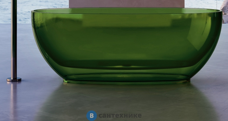 Ванна ABBER Kristall AT9703Emerald 170х75 прозрачная зеленая