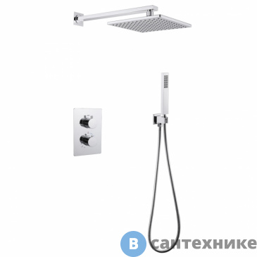 картинка Душевая система ABBER Weiss Insel AF8051 скрытого монтажа без излива, термостат, хром