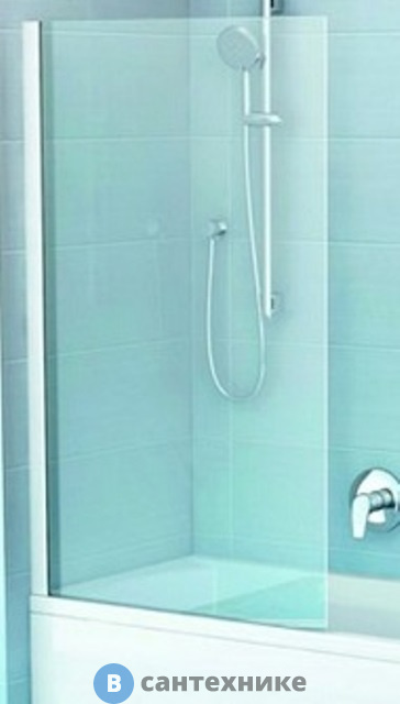 Шторка на ванну Ravak Pivot PVS1-80 белая + Транспарент (79840100Z1)