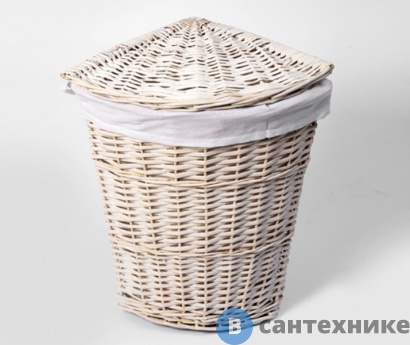 картинка Плетеная корзина WasserKRAFT Vils WB-560-M для белья с крышкой прутья ивы