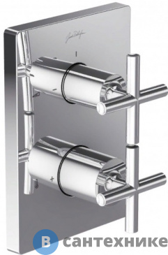 картинка Смеситель Jacob Delafon MODULO E75395-CP для душа с терморстатом на 2 выхода с запорным клапаном ( хром)