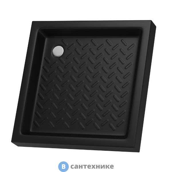 Душевой поддон RGW CR B чёрный, квадратный керамический 90*90*10 (19170199-04)