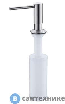 картинка Встраиваемый дозатор для мыла WasserKRAFT K-1499, 320 ml латунь, покрытие "матовый хром", ABS - пластик