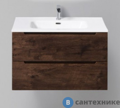 картинка Тумба под раковину BelBagno 81 см ETNA-800-2C-SO-RW-P подвесная с двумя выкатными ящиками, Rovere Moro