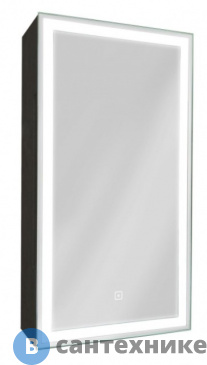 картинка Зеркало-шкаф Art & MAX TECHNO AM-Tec-350-650-1D-L-DS-F-Nero с подсветкой