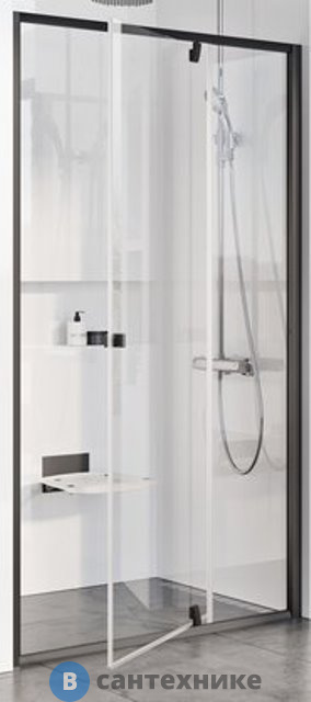 Душевая дверь Ravak Pivot PDOP2-100 черный + транспарент (03GA0300Z1)