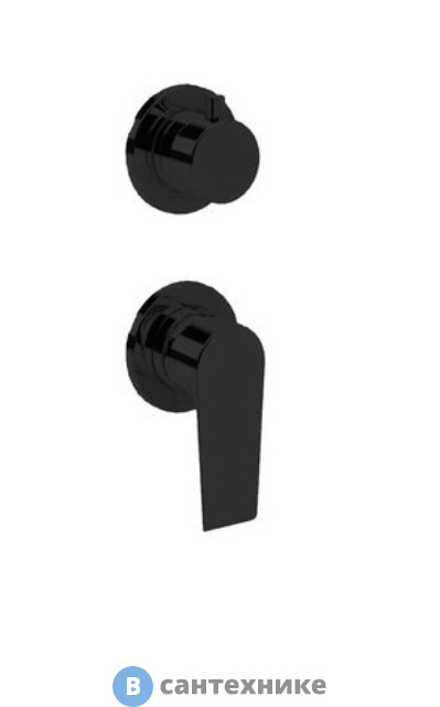 Смеситель Cezares NAUTIC-VDIM3-M-NOP встраиваемый, однорычажный для душа с поворотным переключателем на 3 выхода, чёрный матовый