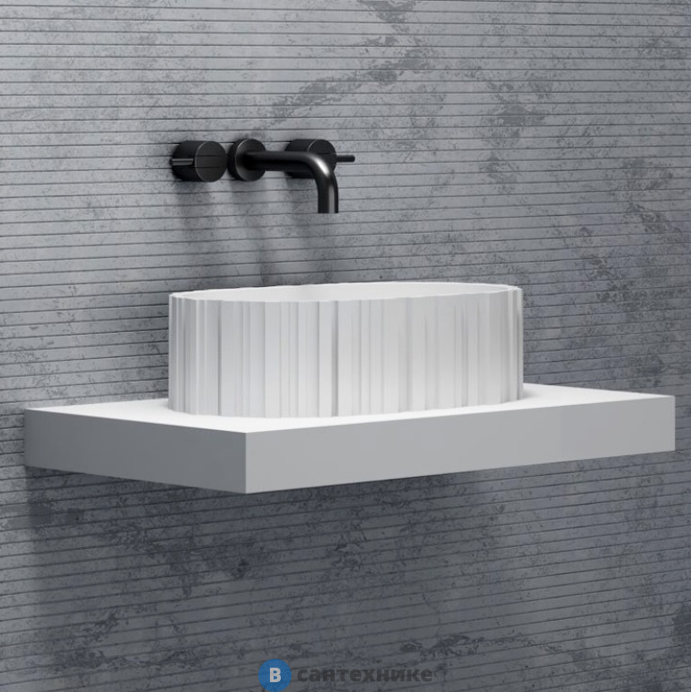 Раковина ABBER Stein AS2655 накладная, белая матовая