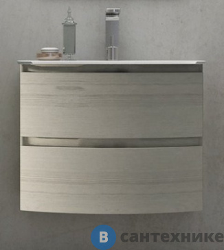 картинка Тумба под раковину Cezares VAGUE 54847 с двумя выдвижными ящиками, Rovere sbiancato, 69x52x55