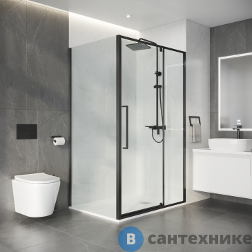 картинка Душевое ограждение Niagara Nova NG-35-11AGR-A80GR-34 (110х80х195) прямоугольник, распашная, графит, стекло прозрачное